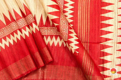 Tussar Silk Saree - Handwoven Pure Silk - PT 661 - Tussar Silk - Panjavarnam