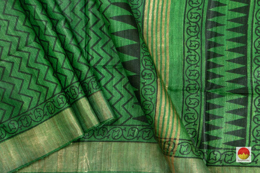 Tussar Silk Saree - Handwoven Pure Silk - PT 663 - Tussar Silk - Panjavarnam
