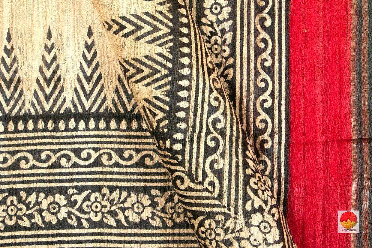 Tussar Silk Saree - Handwoven Pure Silk - PT 666 - Tussar Silk - Panjavarnam