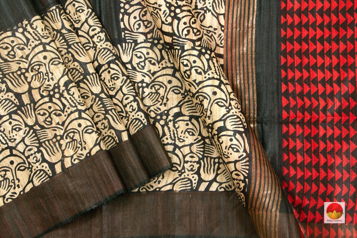 Tussar Silk Saree - Handwoven Pure Silk - PT 668 - Tussar Silk - Panjavarnam