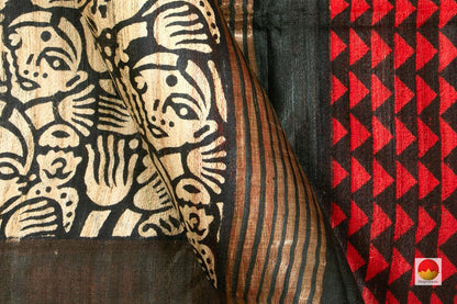 Tussar Silk Saree - Handwoven Pure Silk - PT 668 - Tussar Silk - Panjavarnam