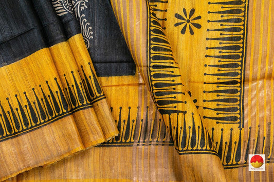 Tussar Silk Saree - Handwoven Pure Silk - PT 678 - Saris & Lehengas - Panjavarnam