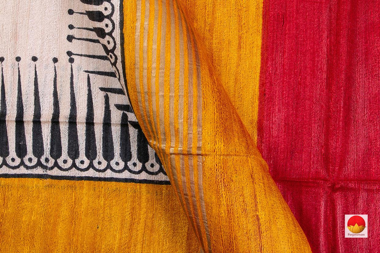 Tussar Silk Saree - Handwoven Pure Silk - PT 680 - Tussar Silk - Panjavarnam