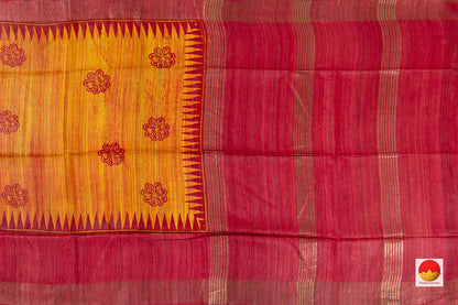 Tussar Silk Saree - Handwoven Pure Silk - PT 681 - Tussar Silk - Panjavarnam