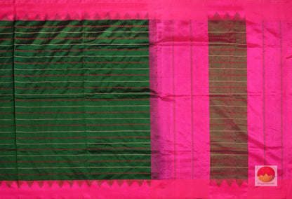 Veldhari Stripes - Handwoven Silk Cotton Saree - PSC DN02 - Silk Cotton - Panjavarnam