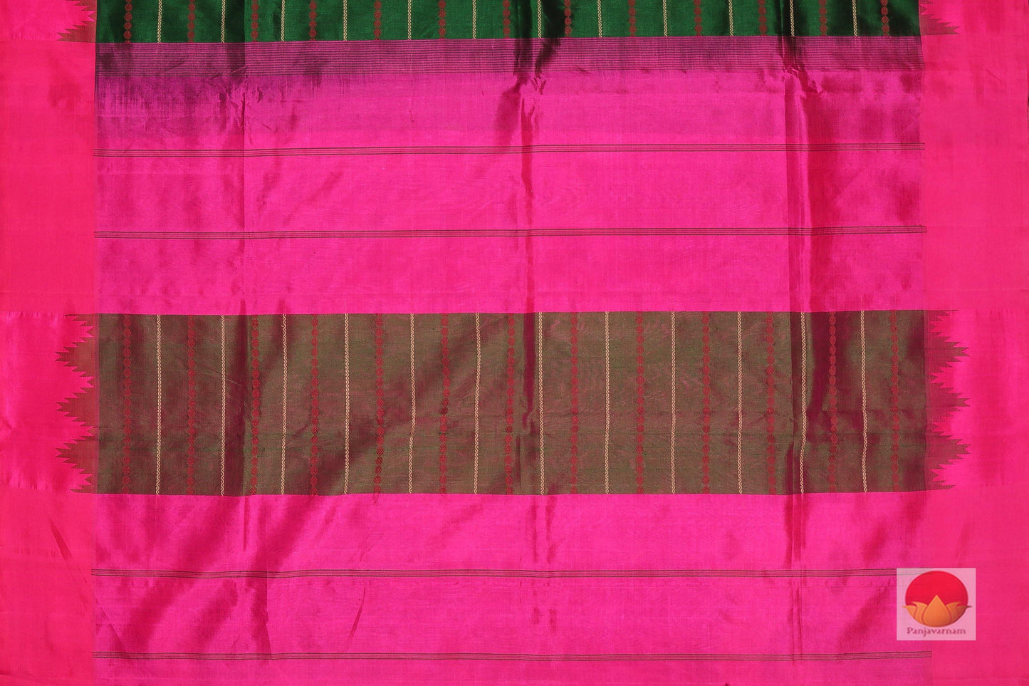 Veldhari Stripes - Handwoven Silk Cotton Saree - PSC DN02 - Silk Cotton - Panjavarnam
