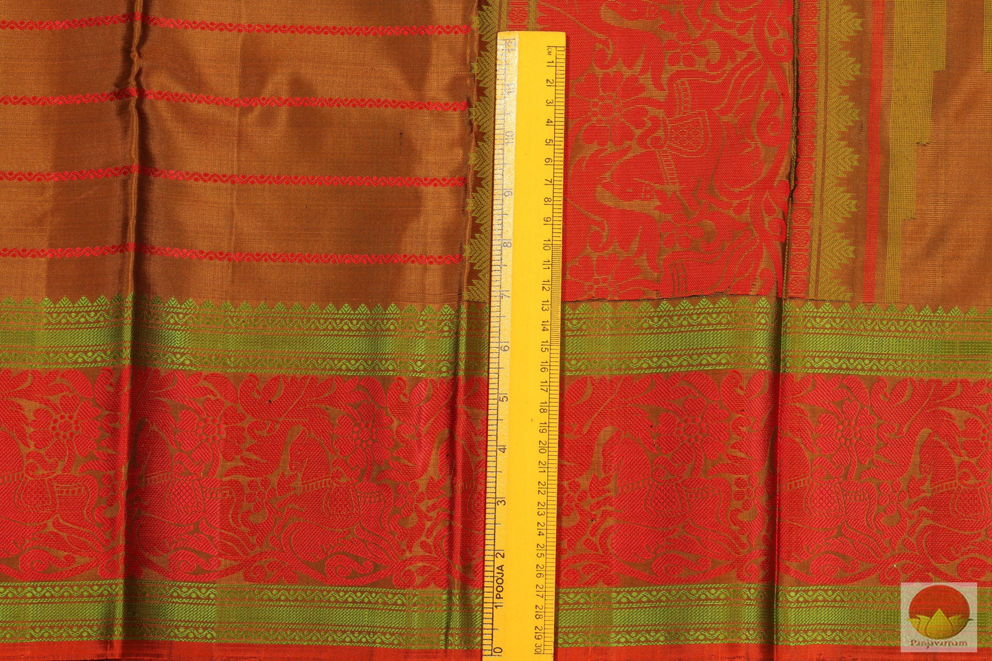 Veldhari Stripes - No Zari - Handwoven Pure Silk Kanjivaram Saree - PV 4679-2 Archives - Silk Sari - Panjavarnam