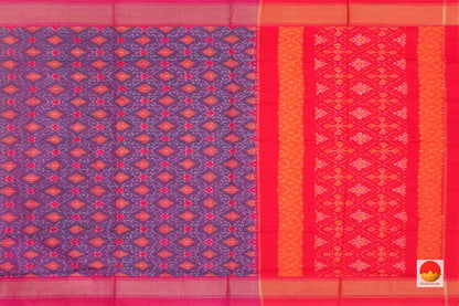 Violet And Red Pochampally Ikkat Silk Dupatta PVD 1008 - Dupattas - Panjavarnam