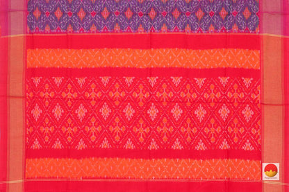 Violet And Red Pochampally Ikkat Silk Dupatta PVD 1008 - Dupattas - Panjavarnam