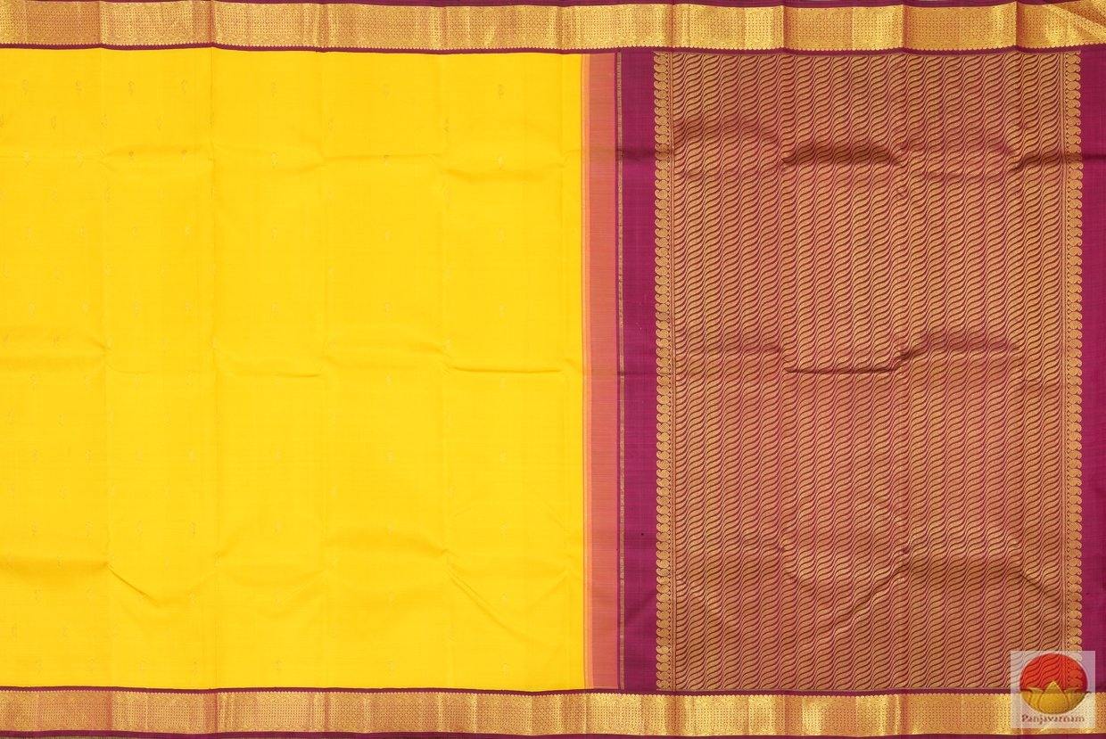 Yellow & Magenta - Kanchipuram Silk Saree - Handwoven Pure Silk - Pure Zari - PV G 4169 - Archives - Silk Sari - Panjavarnam