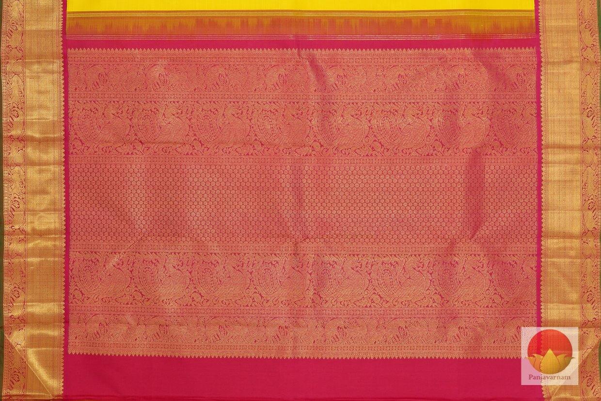 Yellow & Pink - Handwoven Kanchipuram Silk Saree - Pure Silk - Pure Zari - PV J 983 Archives - Silk Sari - Panjavarnam