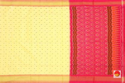 Yellow And Red Pochampally Ikkat Silk Dupatta PVD 1015 - Dupattas - Panjavarnam PVD 1015