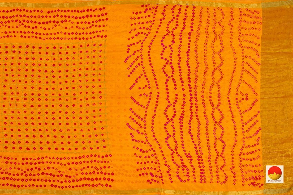 Yellow Bandhani Silk Saree Handwoven PV RJ 15 - Bandhani Silk - Panjavarnam PV RJ 15