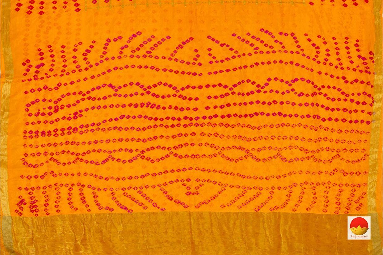 Yellow Bandhani Silk Saree Handwoven PV RJ 15 - Bandhani Silk - Panjavarnam PV RJ 15